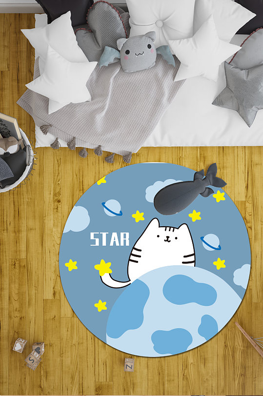 卧室地毯新中式地毯-众图网