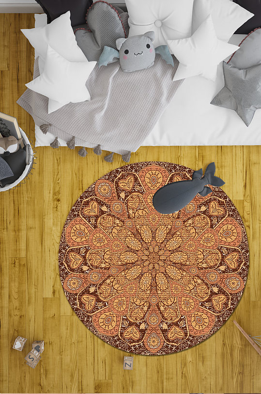 圆形地毯地毯图片-众图网