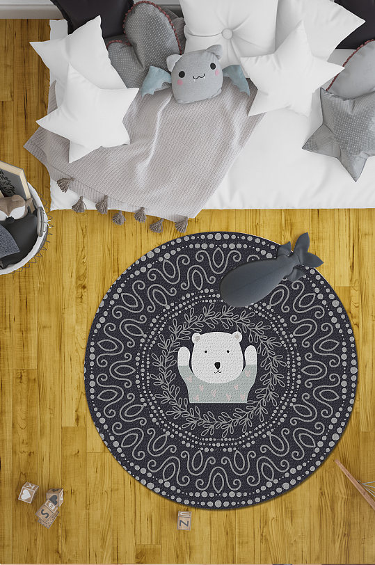 中式花纹地毯北欧简约地毯-众图网