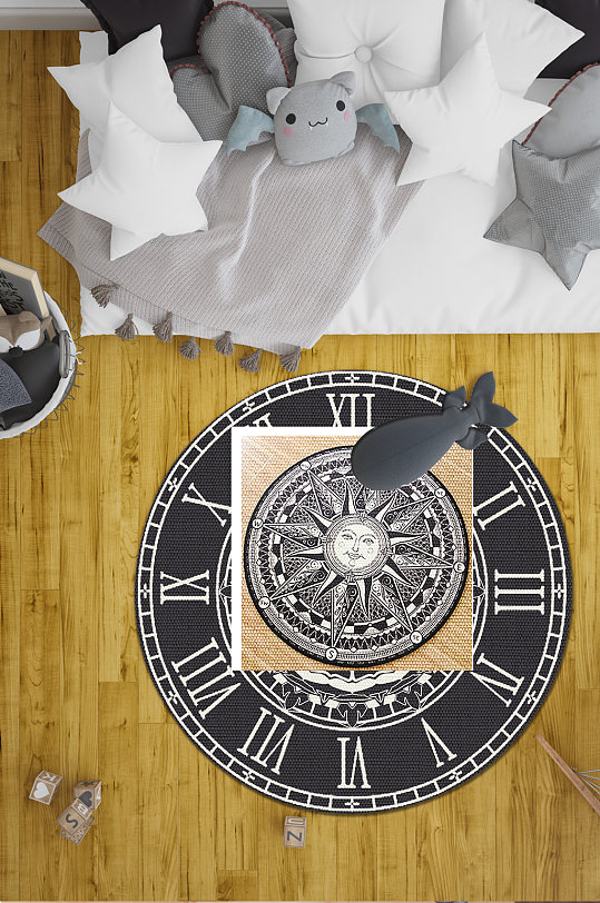 中式花纹地毯地毯设计-众图网