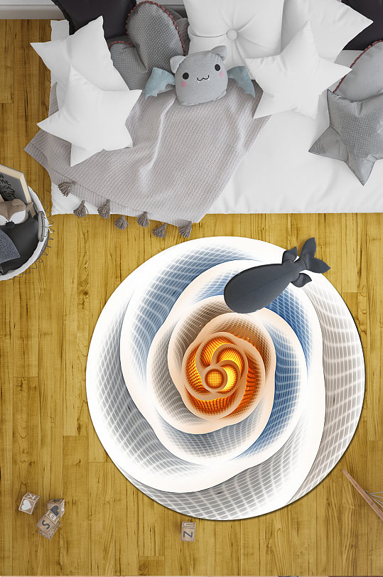 床边地毯卡通动物地毯-众图网