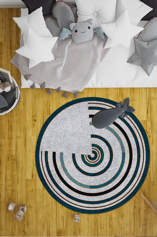 圆形地毯轻奢地毯-众图网