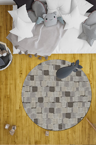 卧室地毯格子花纹地毯