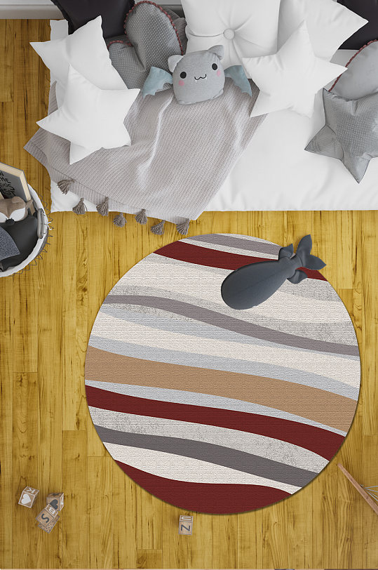 卧室地毯简约条纹地毯