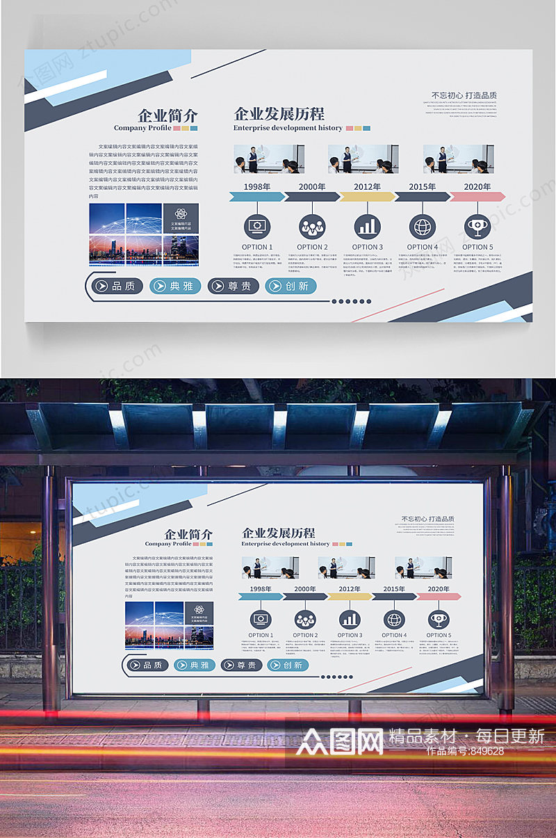 企业发展历程历程形象墙素材