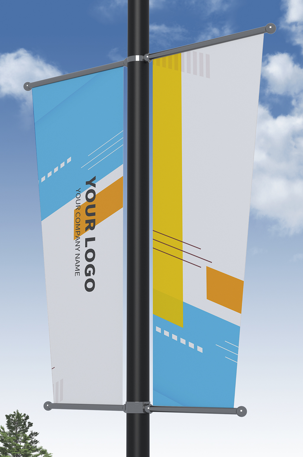 a字广告牌样机双面广告吊旗模板下载-编号869260-众图网