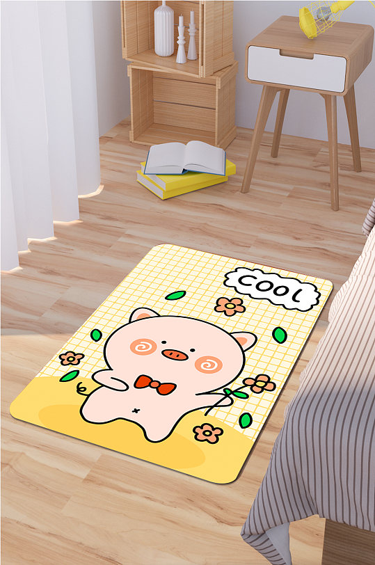 卧室地毯抽象地毯-众图网