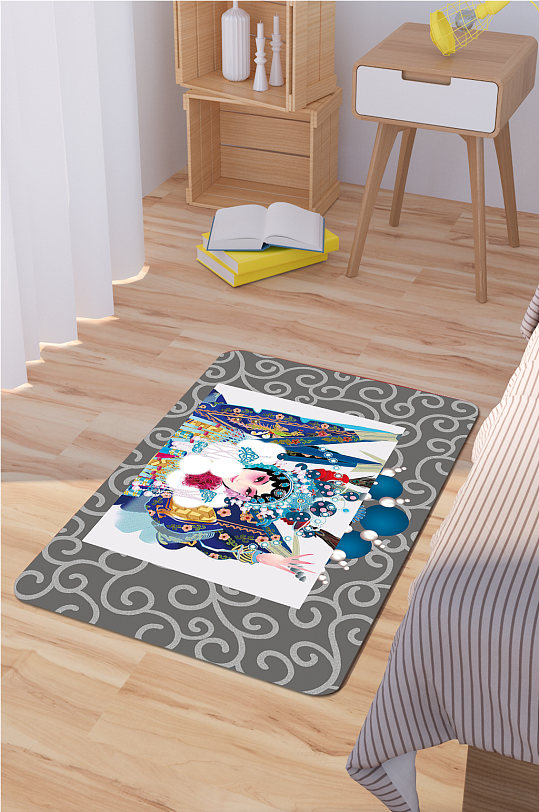 卧室地毯轻奢风地毯-众图网