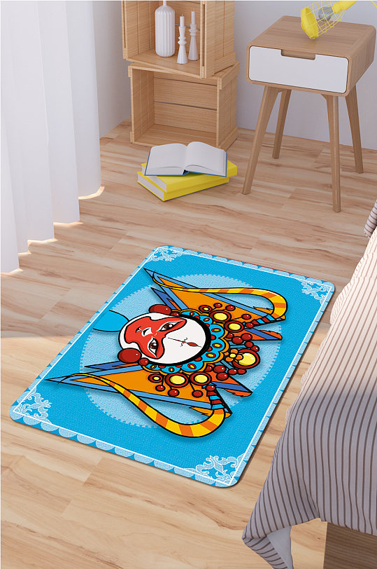 卧室地毯京剧文化-众图网