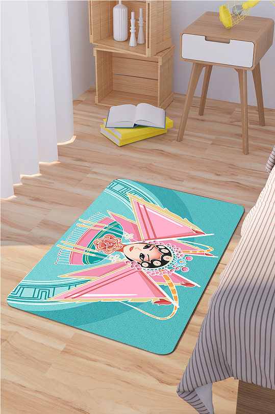 京剧文化家居地毯-众图网