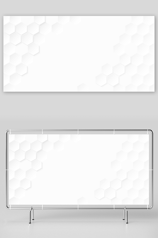 简约白色几何展板背景-众图网