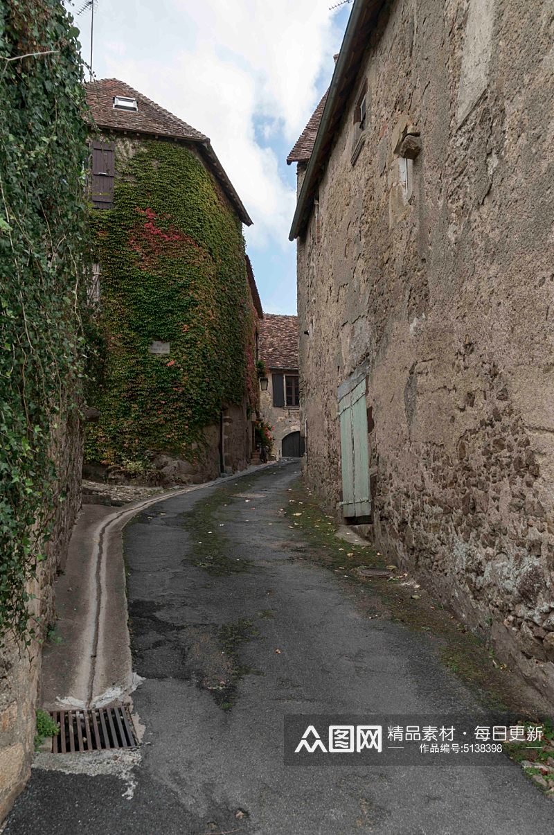 中世纪村庄建筑设计摄影图素材