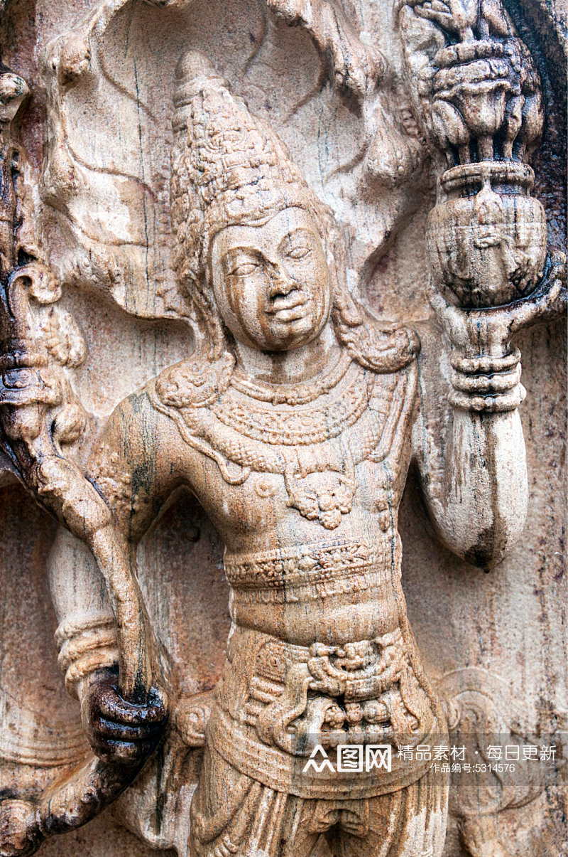 斯里兰卡波隆纳鲁瓦古城佛像图片素材