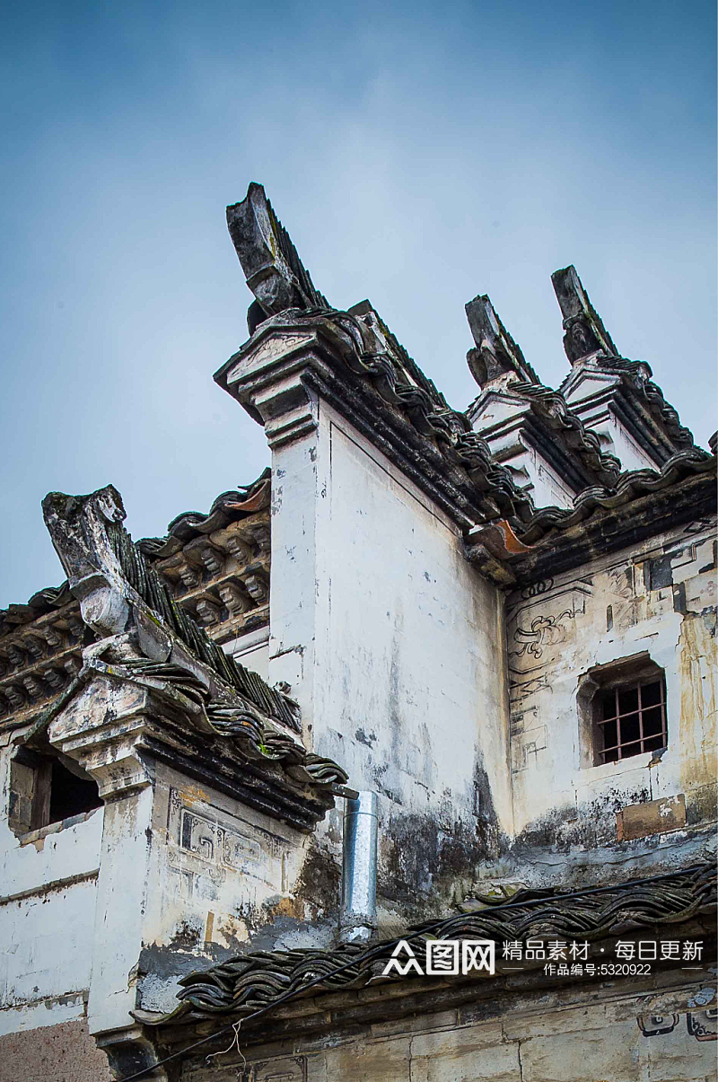 宏村景区中国传统徽派建筑摄影图片素材
