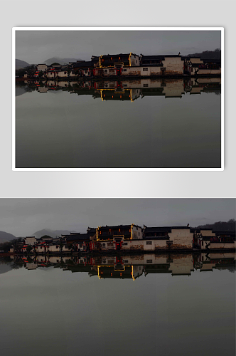 宏村烟雨映西湖摄影图片