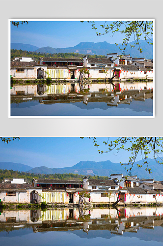 西递宏村的徽派建筑摄影图片