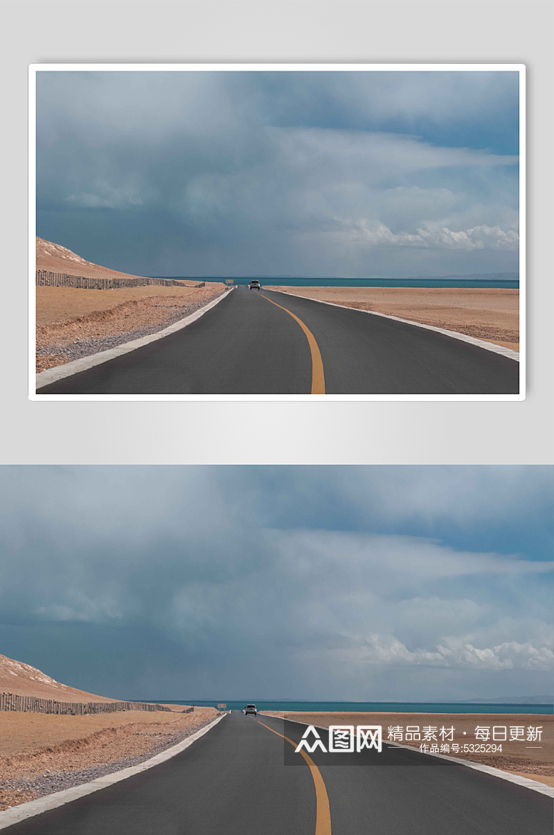 藏区公路自驾路面风景摄影图片素材