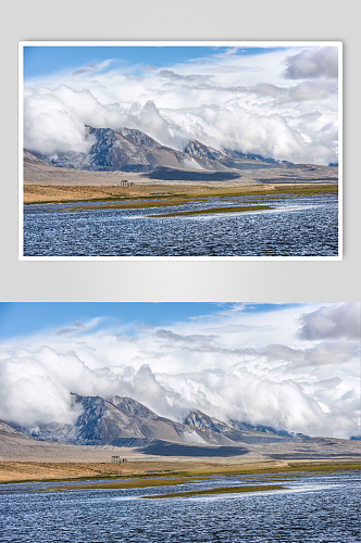 西藏高原湖泊摄影图片