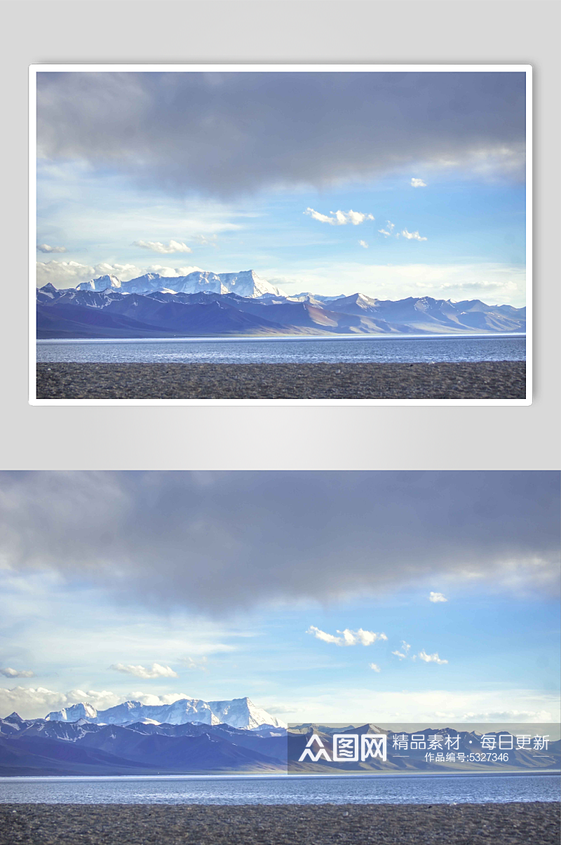 西藏拉萨纳木错湖雪山摄影图片素材