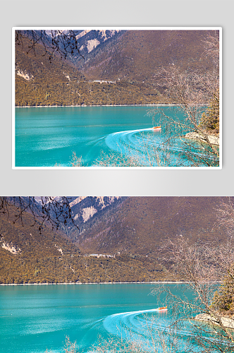 西藏林芝巴松措湖风景摄影图片