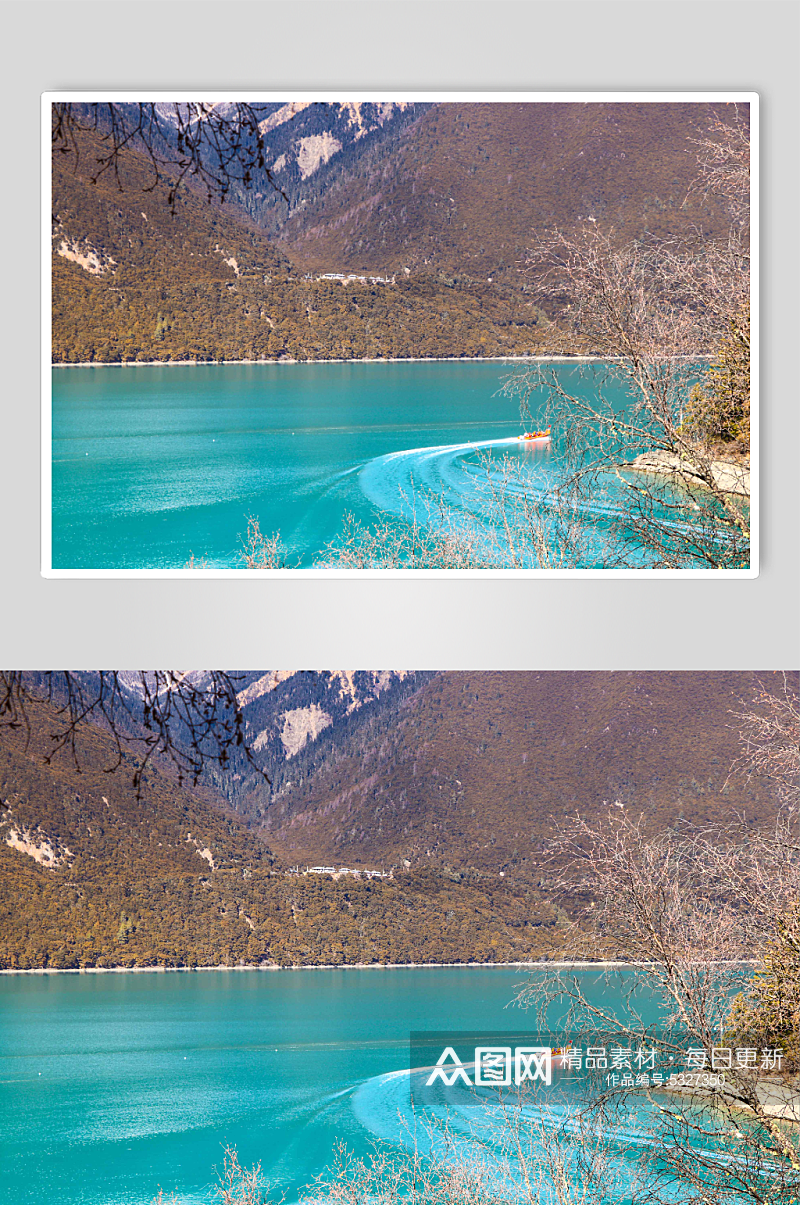 西藏林芝巴松措湖风景摄影图片素材