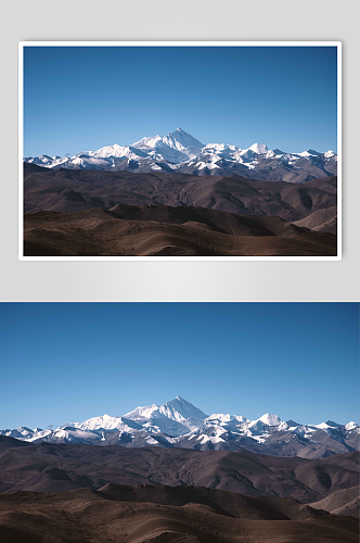 远眺珠穆朗玛峰摄影图片