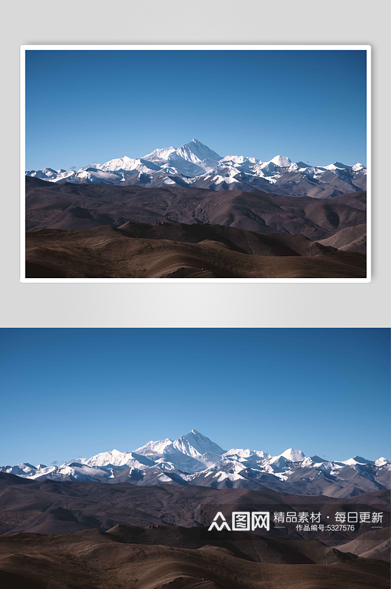 远眺珠穆朗玛峰摄影图片素材