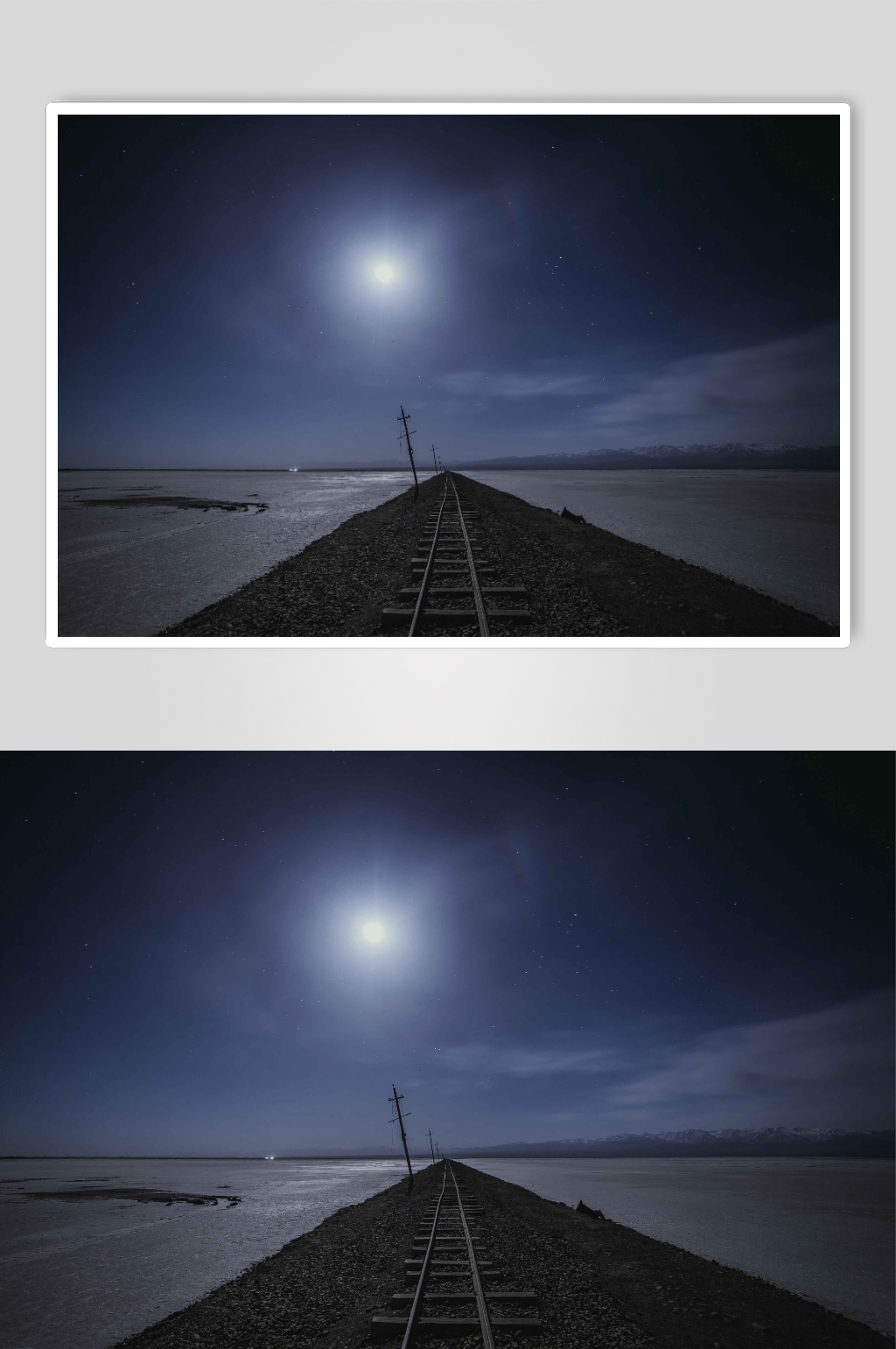茶卡盐湖夜景摄影图片素材