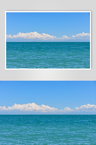 蓝色青海湖实拍摄影图片
