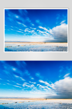 天地之间茶卡盐湖实拍摄影图片