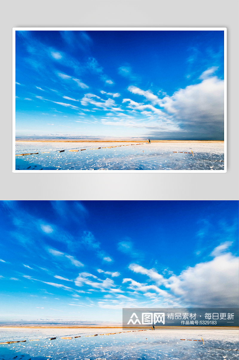 天地之间茶卡盐湖实拍摄影图片素材