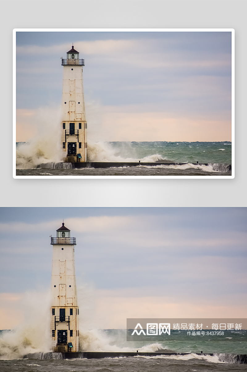 海边与灯塔高清图片素材