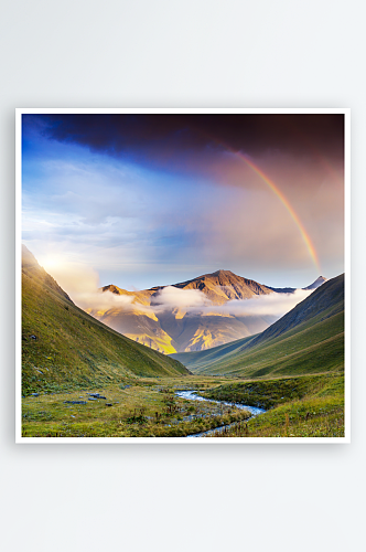 山峰山脉风景摄影图