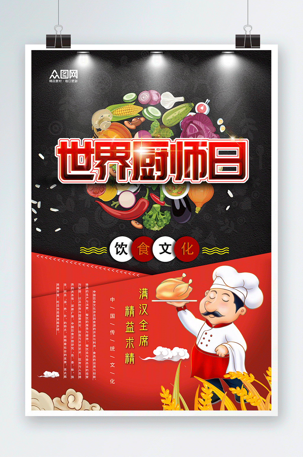 可商用高薪直聘卡通高级厨师招聘宣传海报正版作品,可商用立即下载