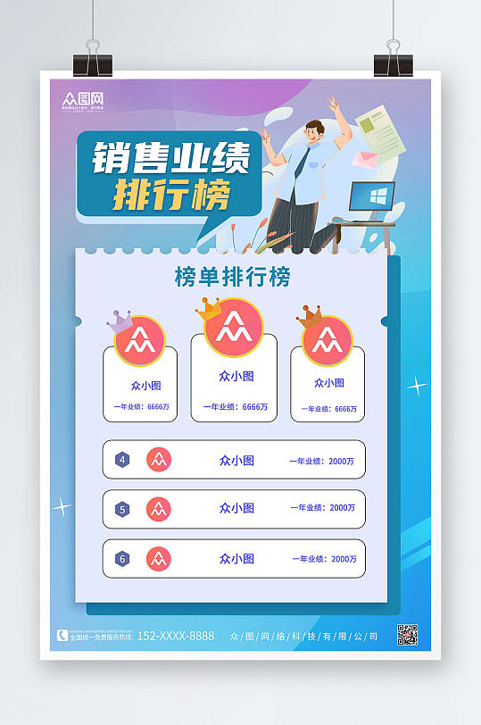 销售业绩互联网H5活动排行榜海报