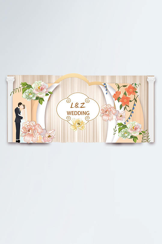 小清新婚礼婚宴布置美陈-众图网