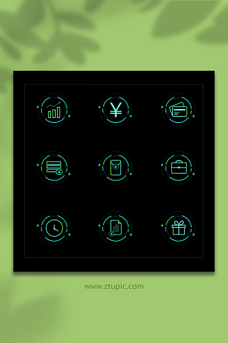 科技感矢量金融理财插画图标icon元素