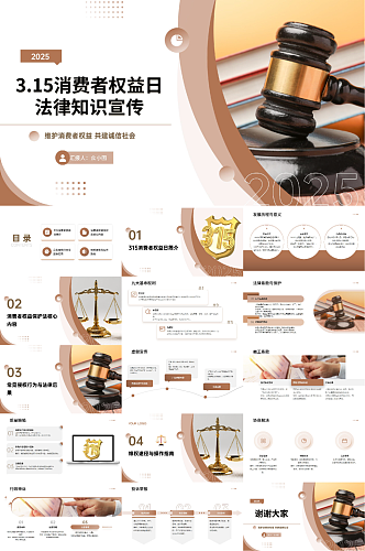 诚信金色315消费者权益日法律宣传PPT
