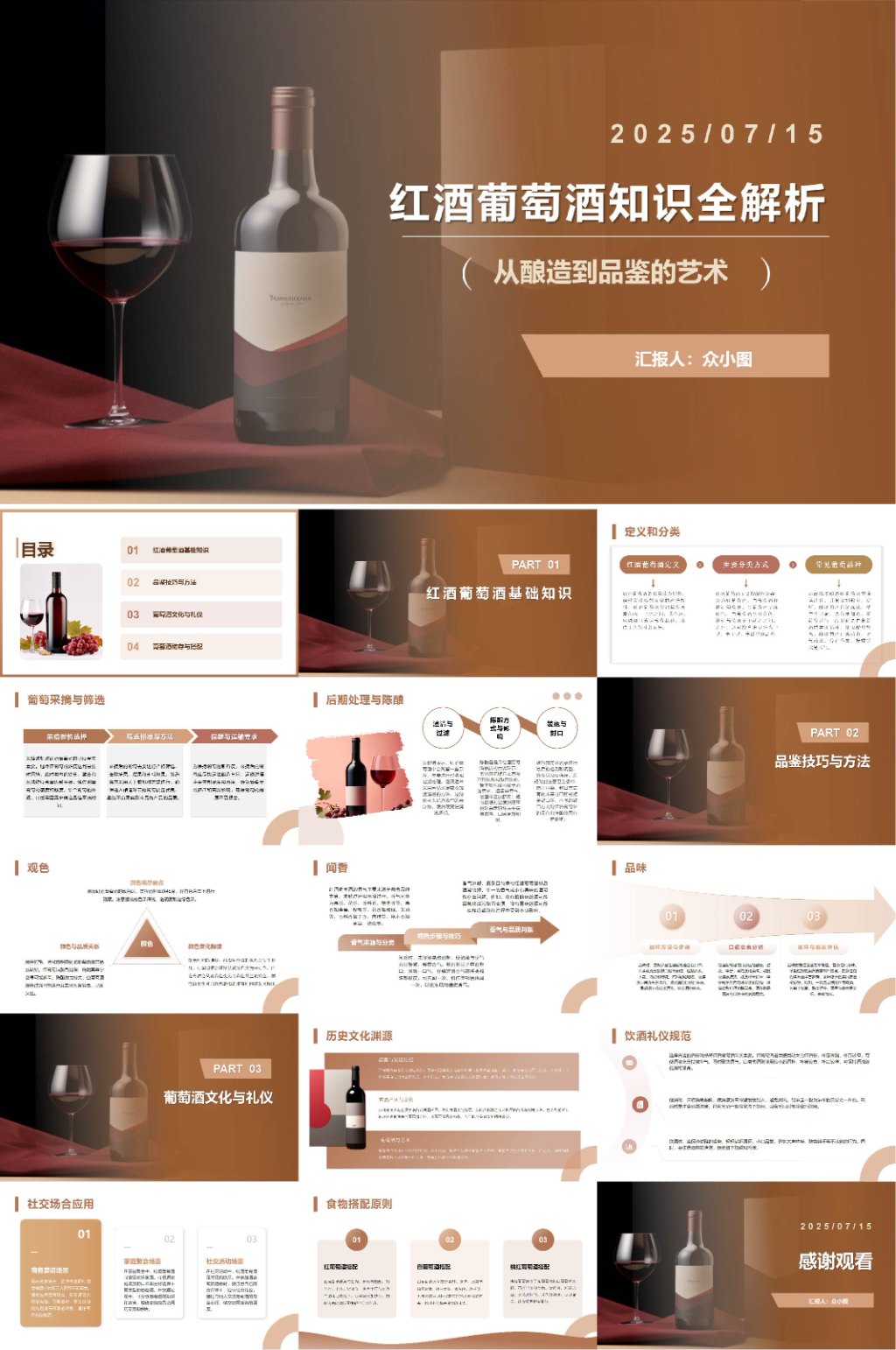 简约红酒葡萄酒知识酒庄介绍PPT2素材