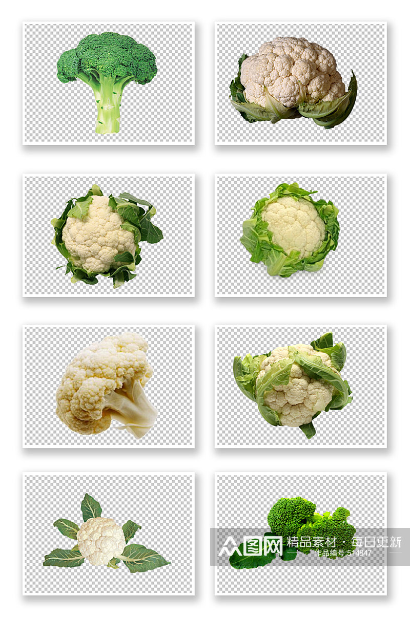花椰菜蔬菜实拍免抠元素素材