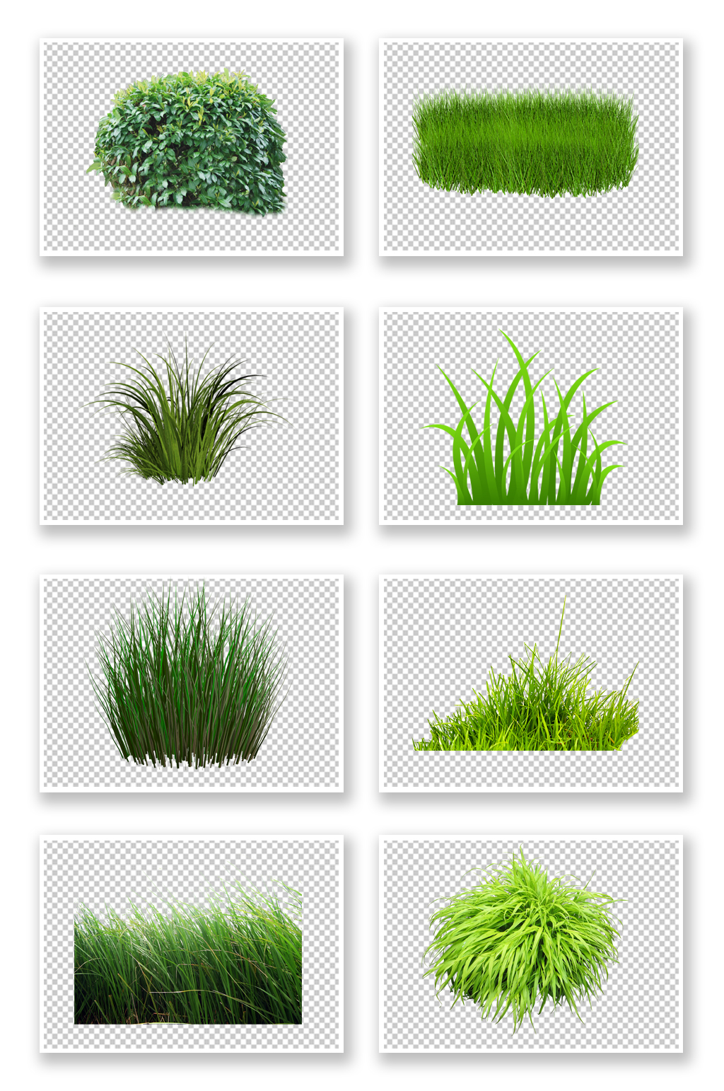 绿色小草植物免抠元素素材