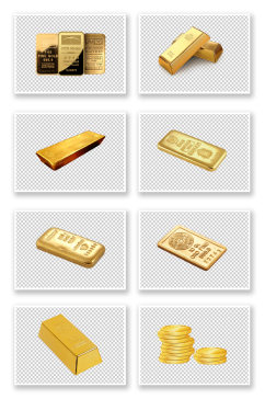 黄金金砖金币金钱元素