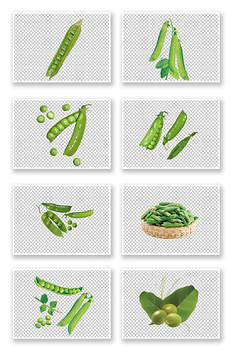 蔬菜食材绿色豌豆元素