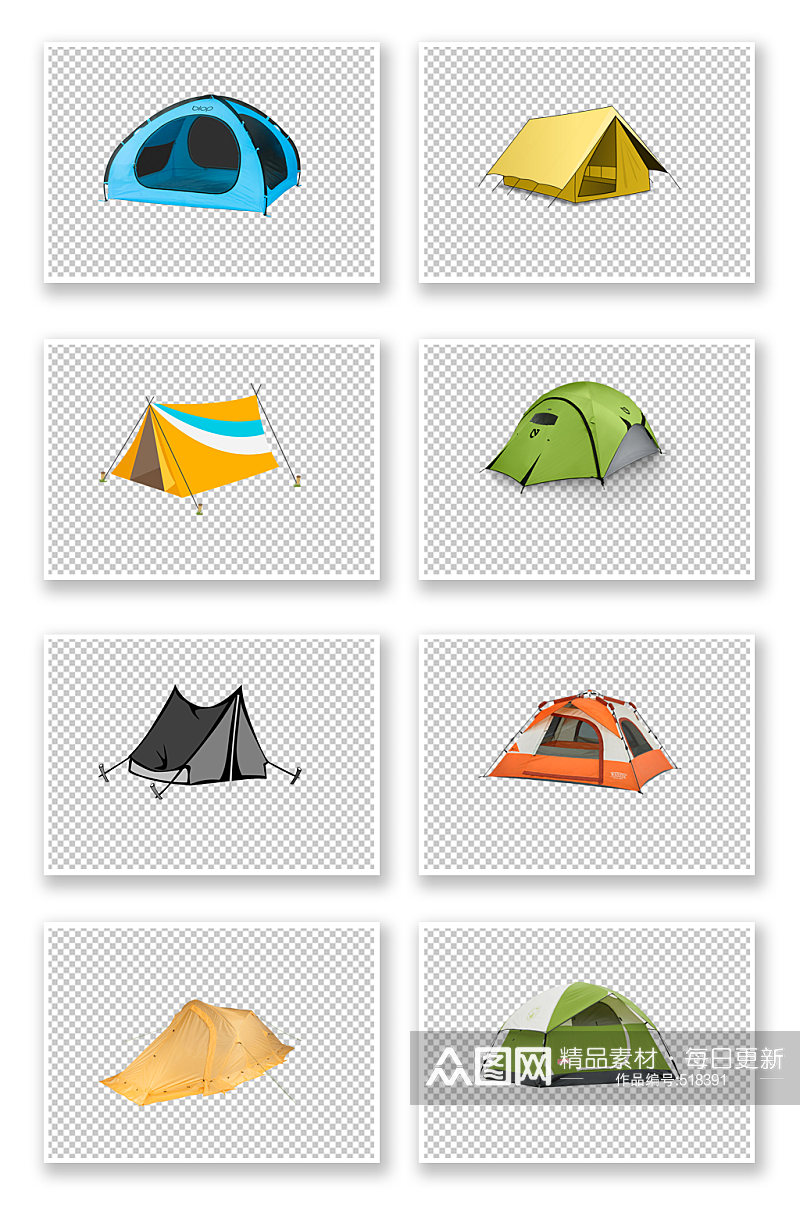 旅游露营帐篷免抠素材素材