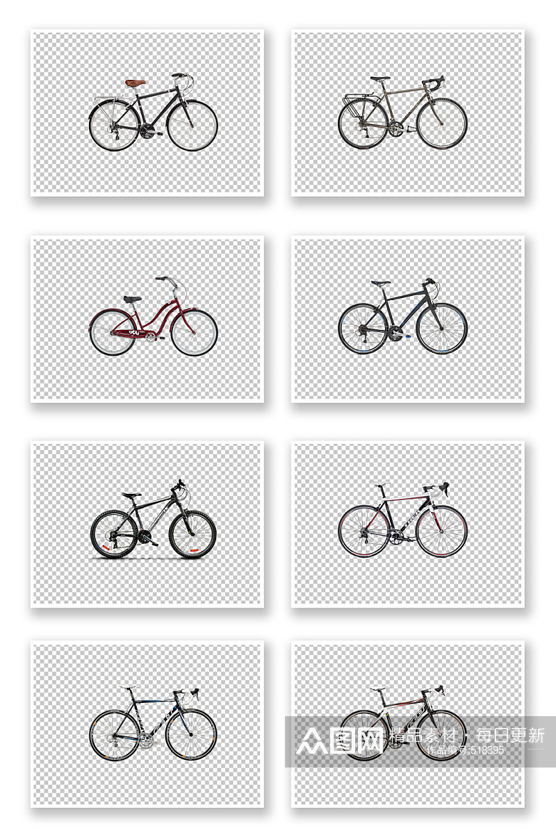 自行车素材单车PNG元素素材