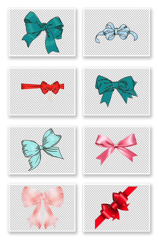 彩色蝴蝶结免抠素材-众图网