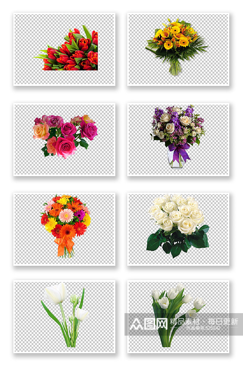 各种花朵鲜花花束素材素材