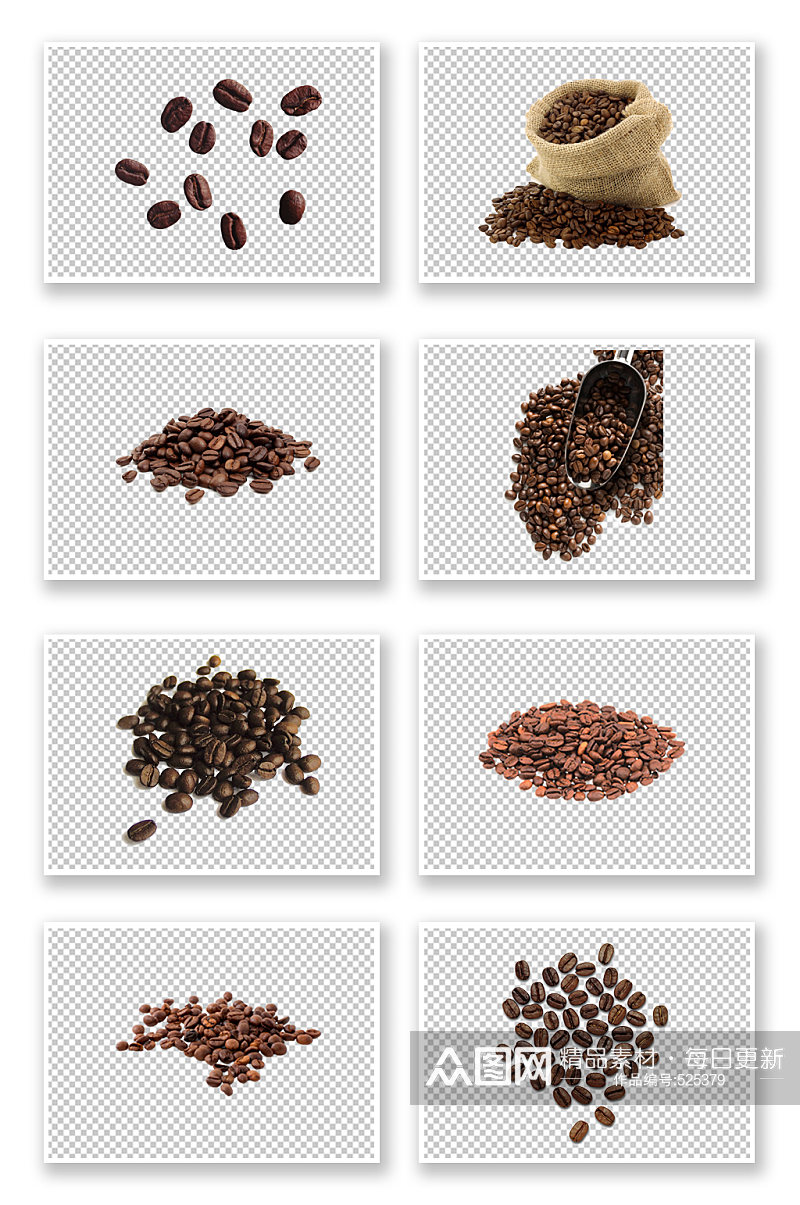 咖啡豆可可豆免扣素材素材