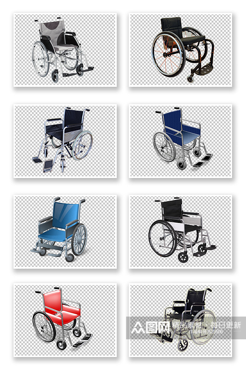轮椅医疗器材透明素材素材