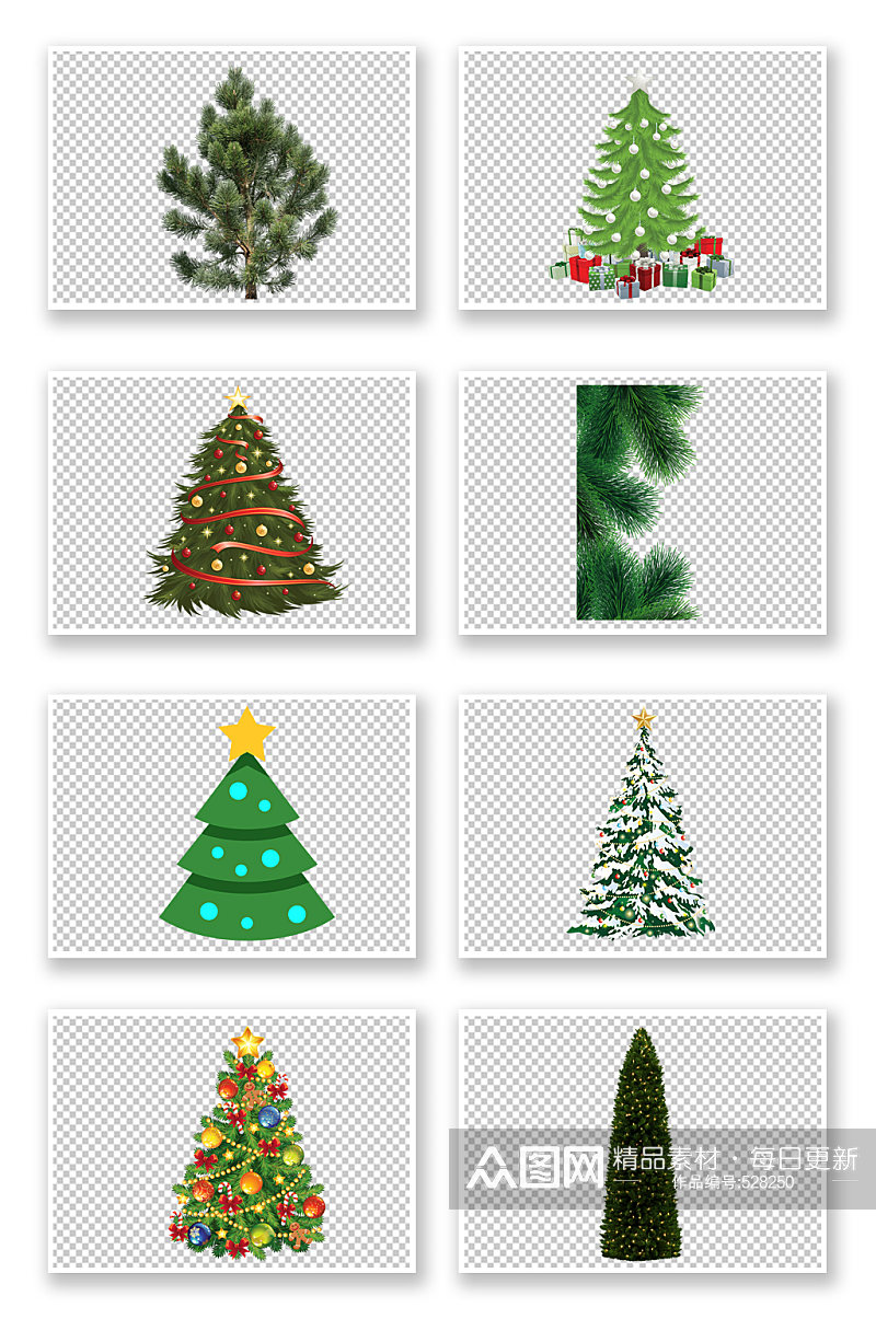 绿色圣诞节圣诞树免抠元素素材